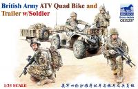 1/35 BRITISH ARMY ATV QUAD BIKE AND TRAILER W/SOLDIER
