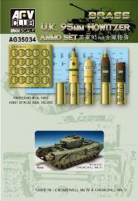 1:35 AFV Club U.K. 95mm Howitzer Ammo Set (Brass)