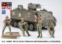 1/35 U.S. ARMY M113 ACAV CREW IN VIETNAM WAR-4 FIGURES W/ WOOD CASE